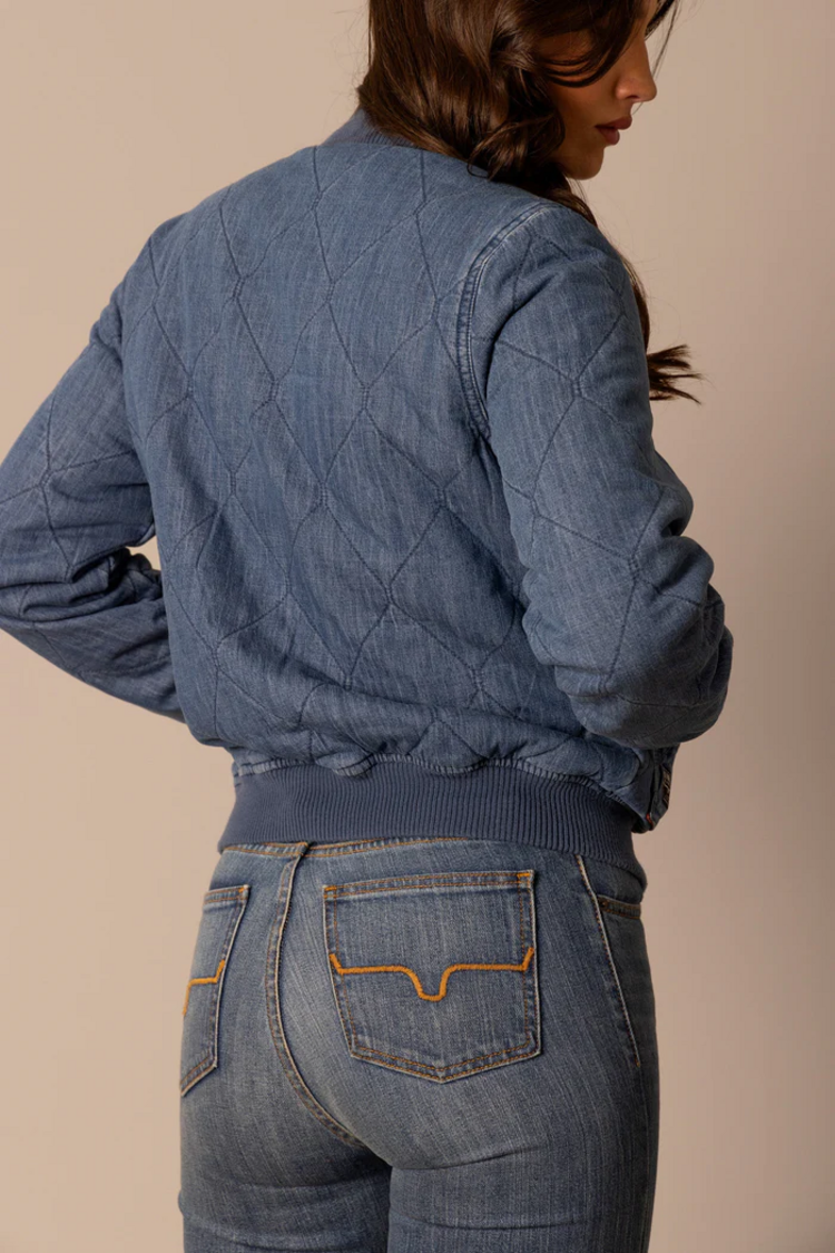 Kimes Ranch Marino Bomber Light Wash Indigo Jacket M