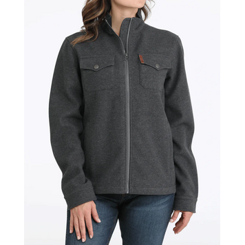Cinch Zip Shirt Jacket Charcoal