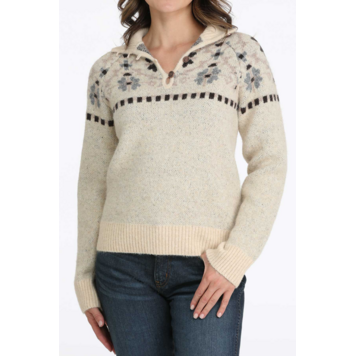 Cinch Soft Knit Pullover Sweater Cream