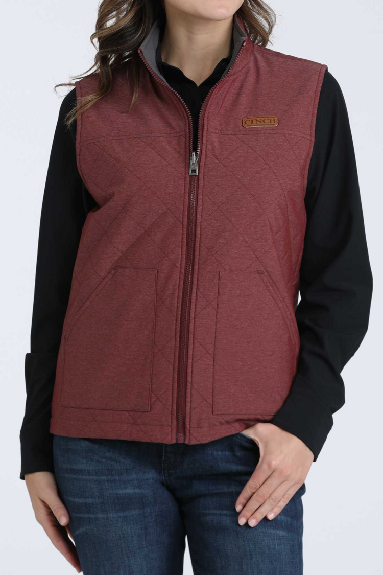 Cinch Reversible Vest Burgundy Charcoal