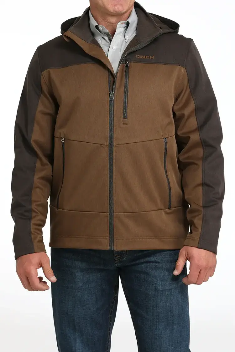 Cinch Two Tone Hooded Bonded Jacket Brown