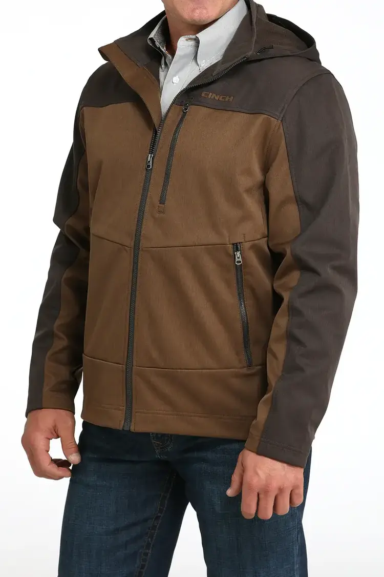 Cinch Two Tone Hooded Bonded Jacket Brown