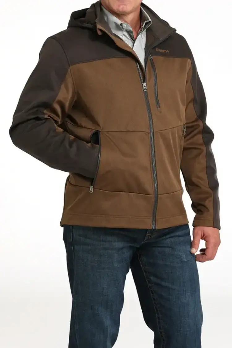 Cinch Two Tone Hooded Bonded Jacket Brown