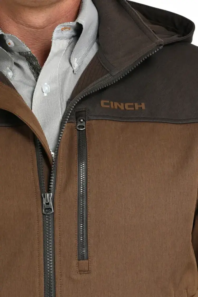 Cinch Two Tone Hooded Bonded Jacket Brown