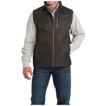 Cinch Zip Bonded Vest Brown