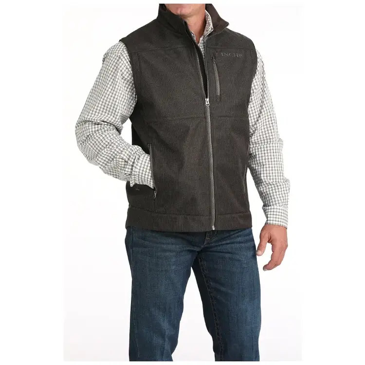 Cinch Zip Bonded Vest Brown
