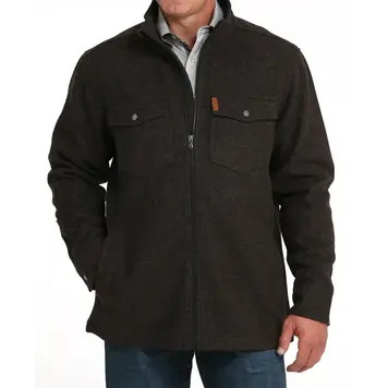 Cinch Zip Wool Jacket Brown