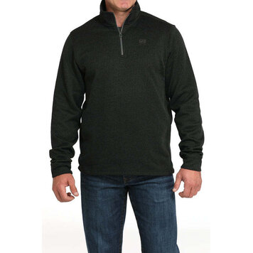 Cinch 1/4 Zip Knit Pullover Sweatshirt Black