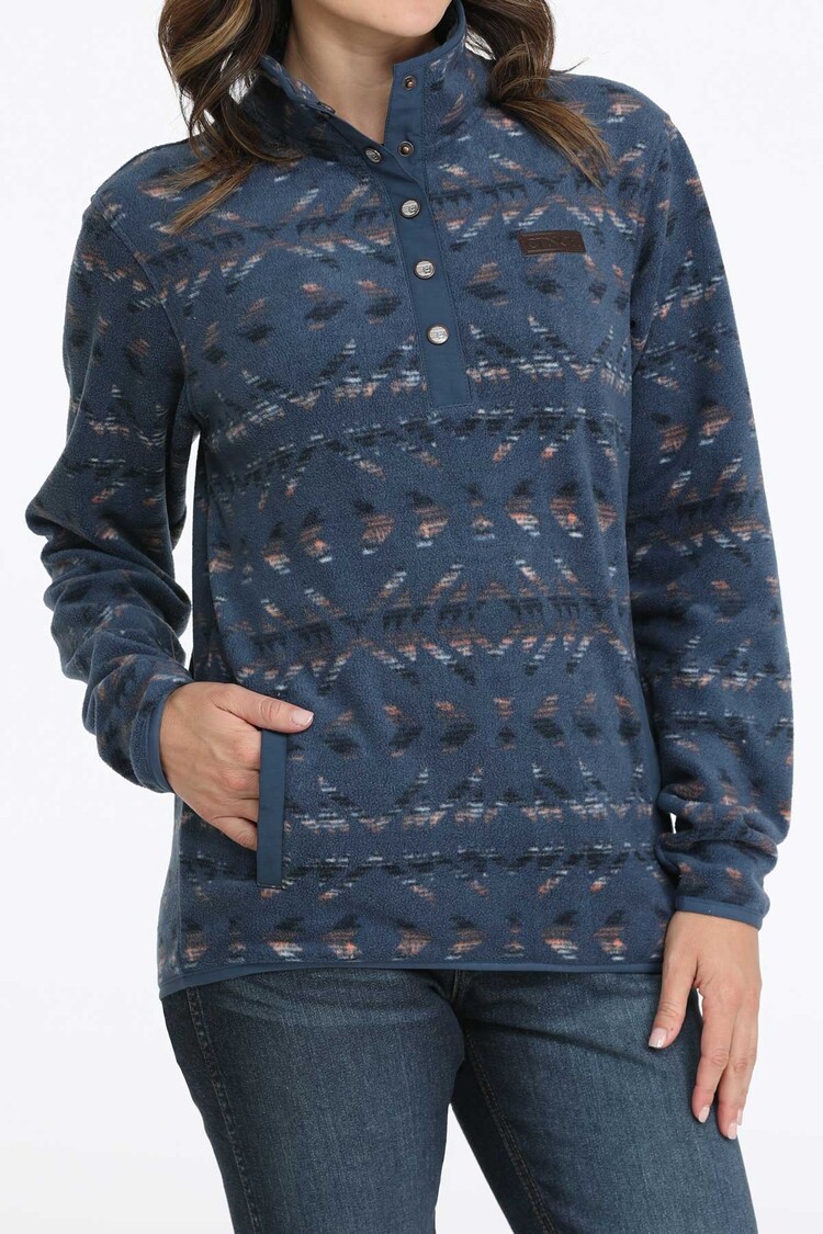 Cinch Polar Fleece Pullover Sweater Blue