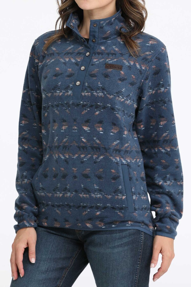 Cinch Polar Fleece Pullover Sweater Blue