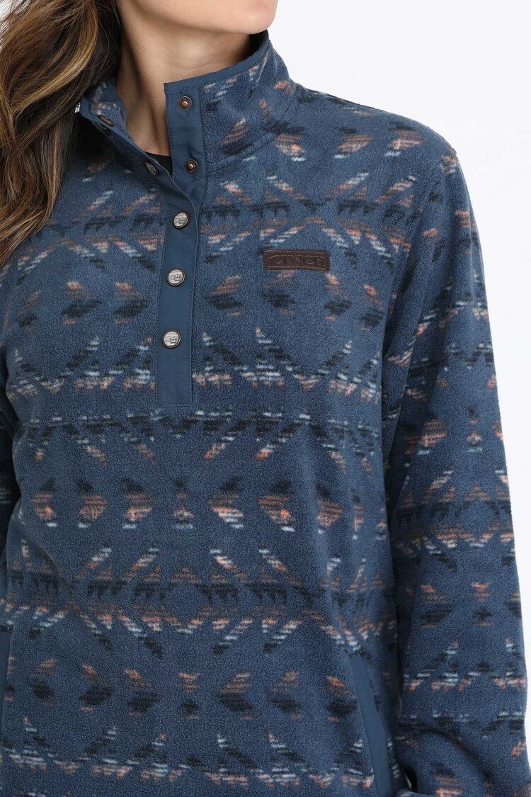 Cinch Polar Fleece Pullover Sweater Blue