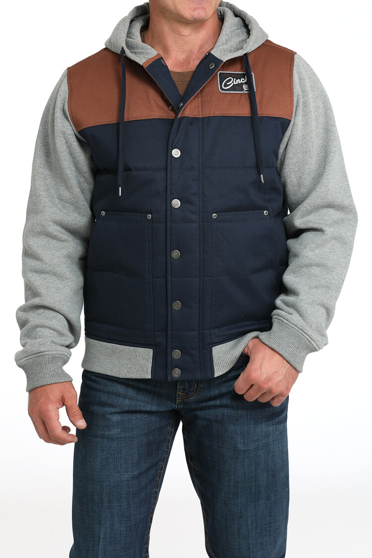 Cinch Hoodie Jacket Navy Grey