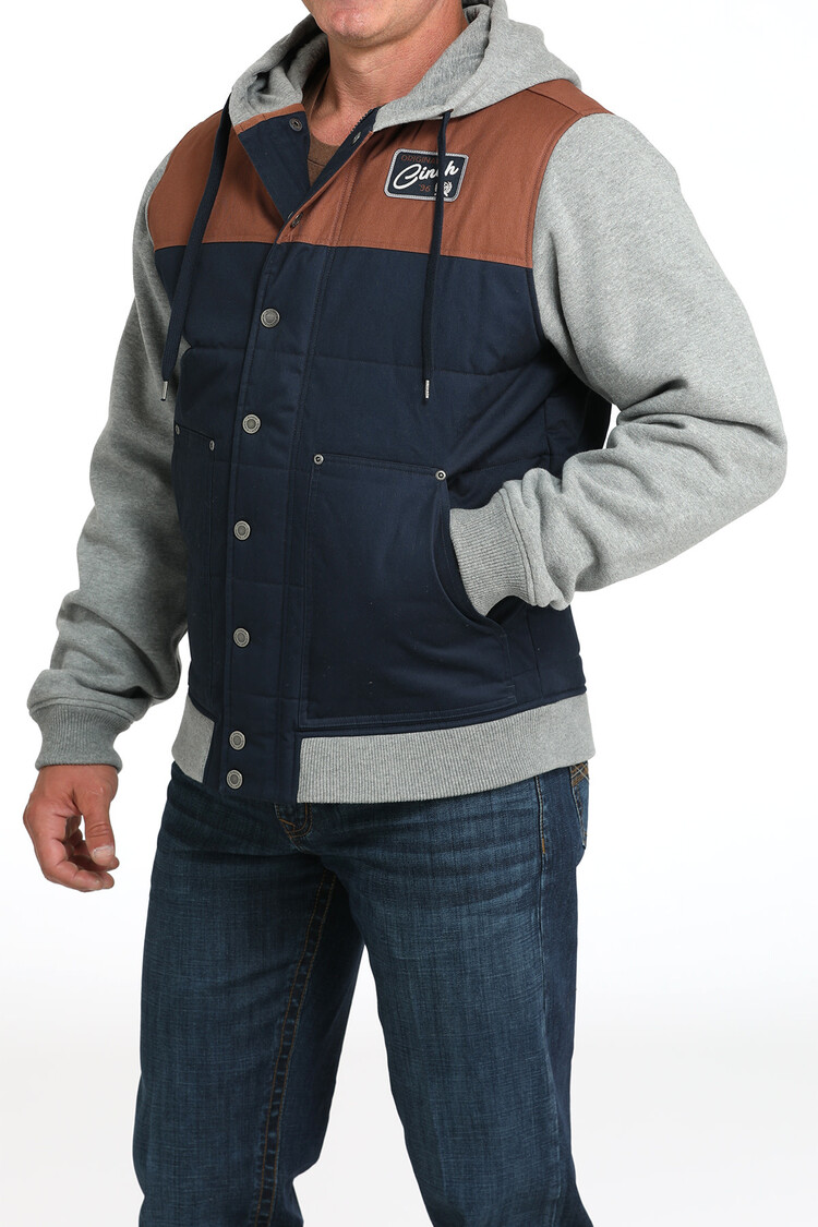 Cinch Hoodie Jacket Navy Grey