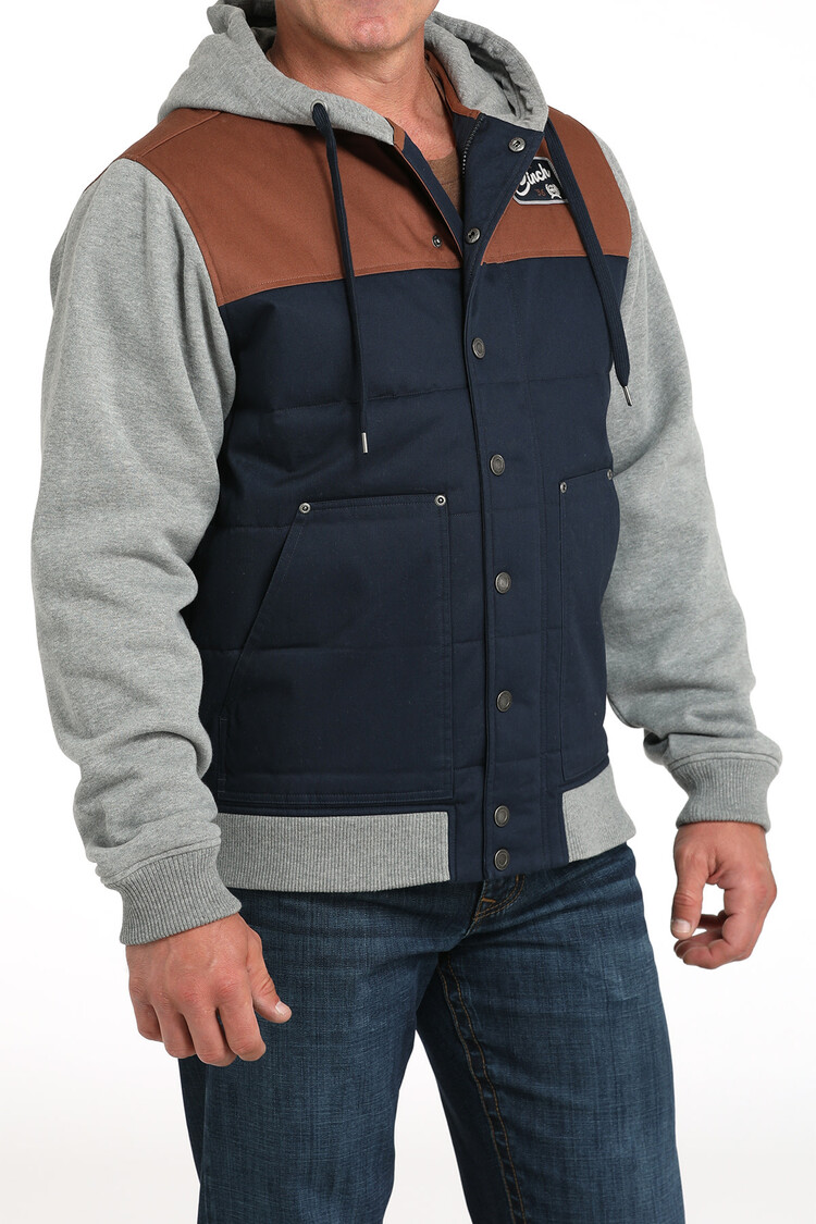 Cinch Hoodie Jacket Navy Grey