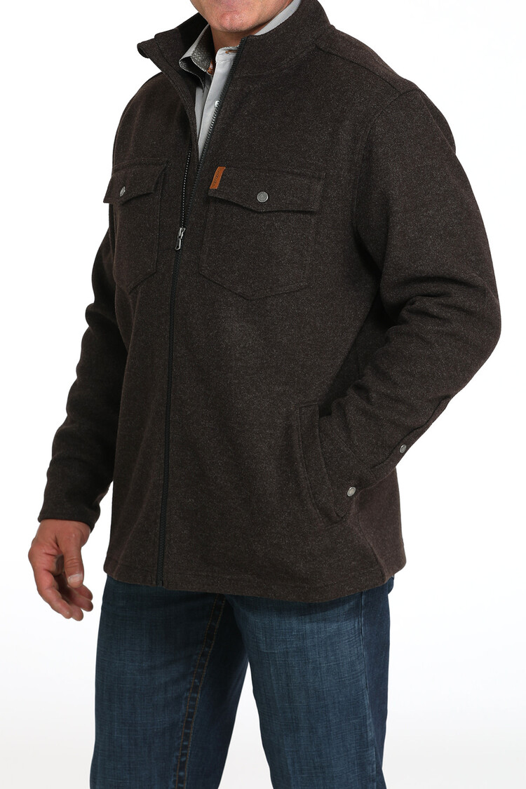 Cinch Full Zip Poly Shirt Jacket Brown
