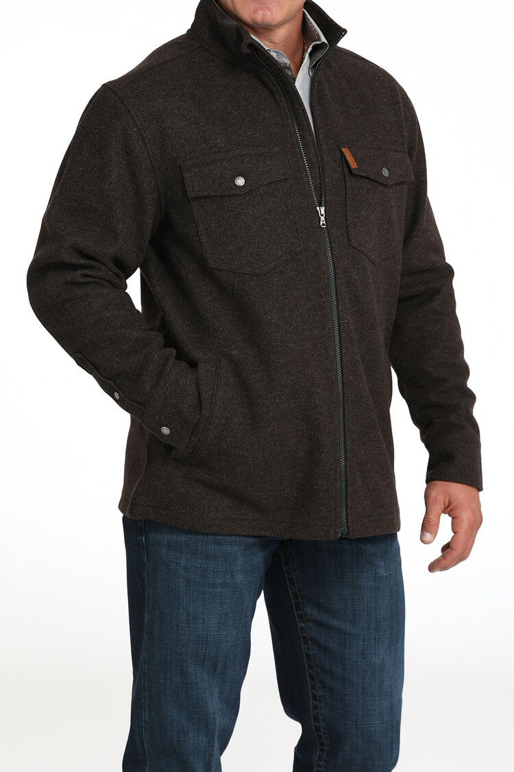 Cinch Full Zip Poly Shirt Jacket Brown