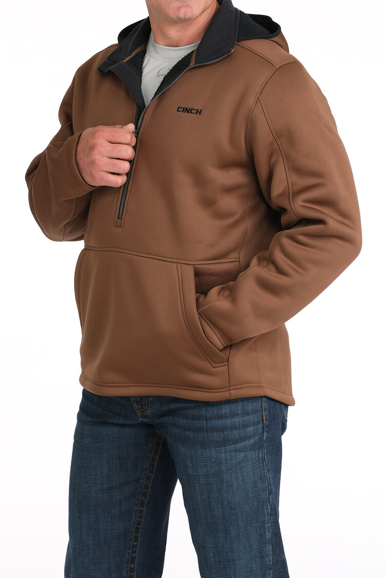 Cinch Sherpa Backed Fleece Hoodie Brown