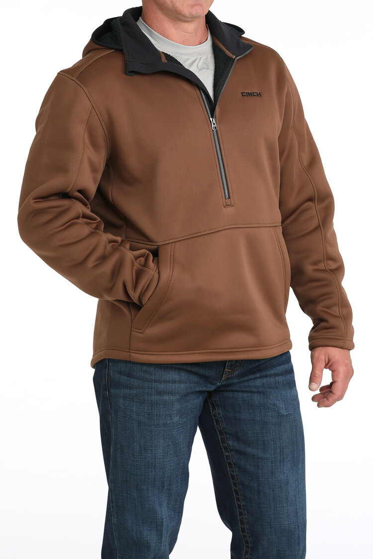 Cinch Sherpa Backed Fleece Hoodie Brown