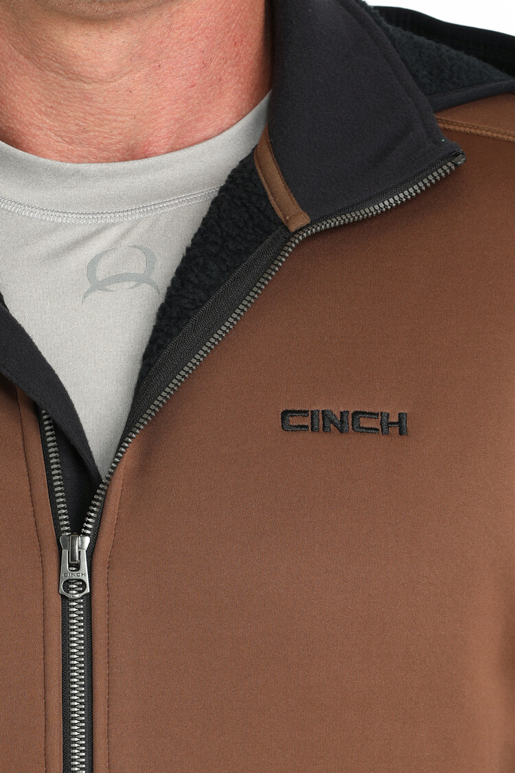 Cinch Sherpa Backed Fleece Hoodie Brown
