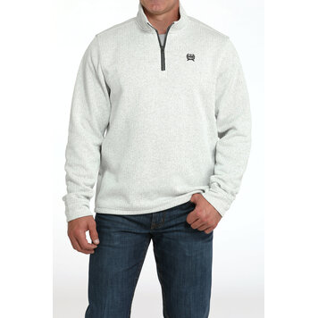 Cinch 1/4 Zip Poly Knit Pullover Grey