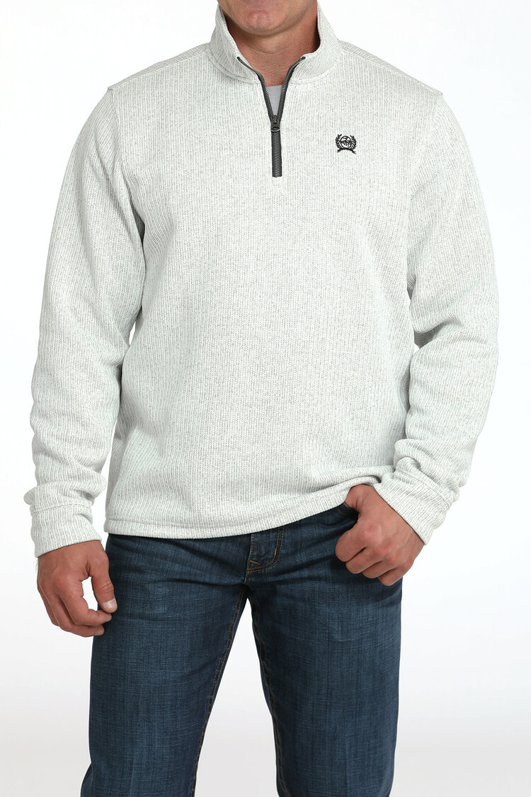 Cinch 1/4 Zip Poly Knit Pullover Grey