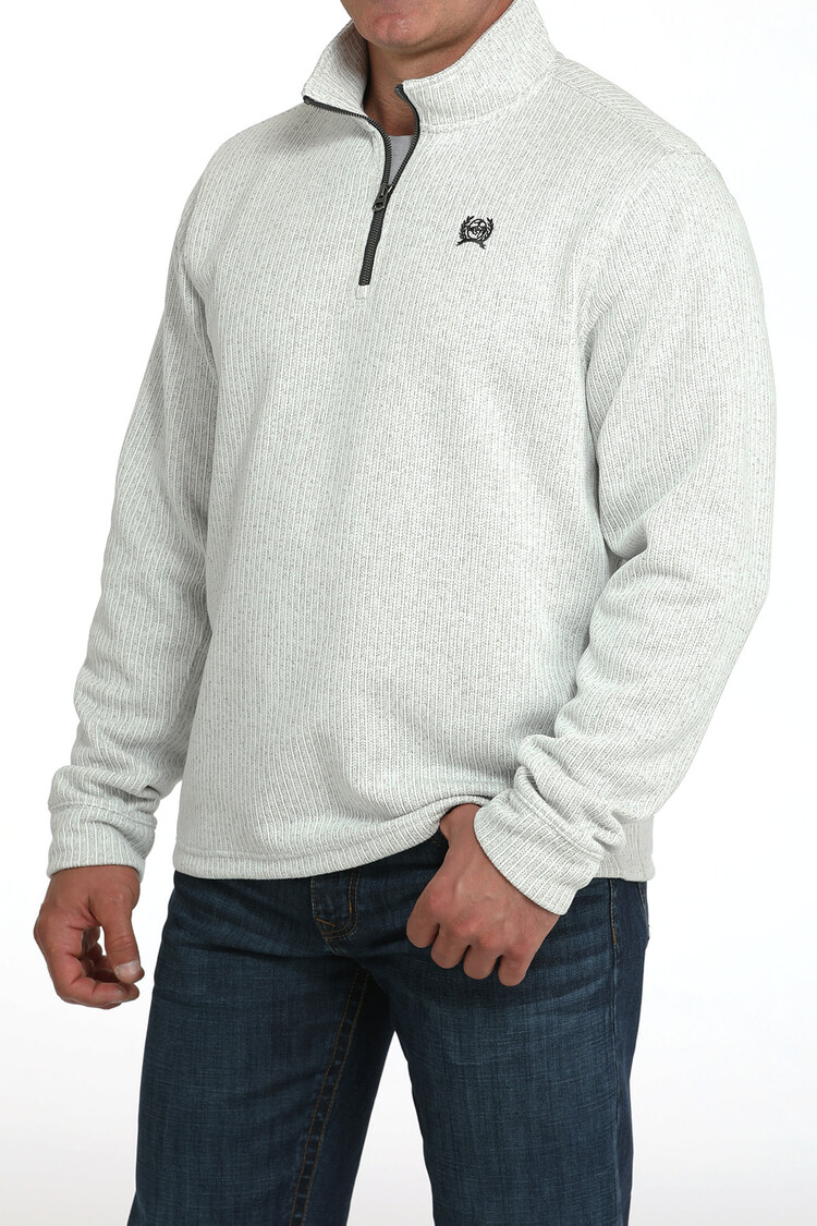 Cinch 1/4 Zip Poly Knit Pullover Grey