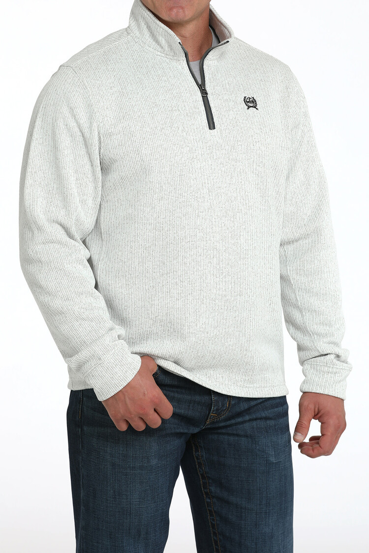 Cinch 1/4 Zip Poly Knit Pullover Grey