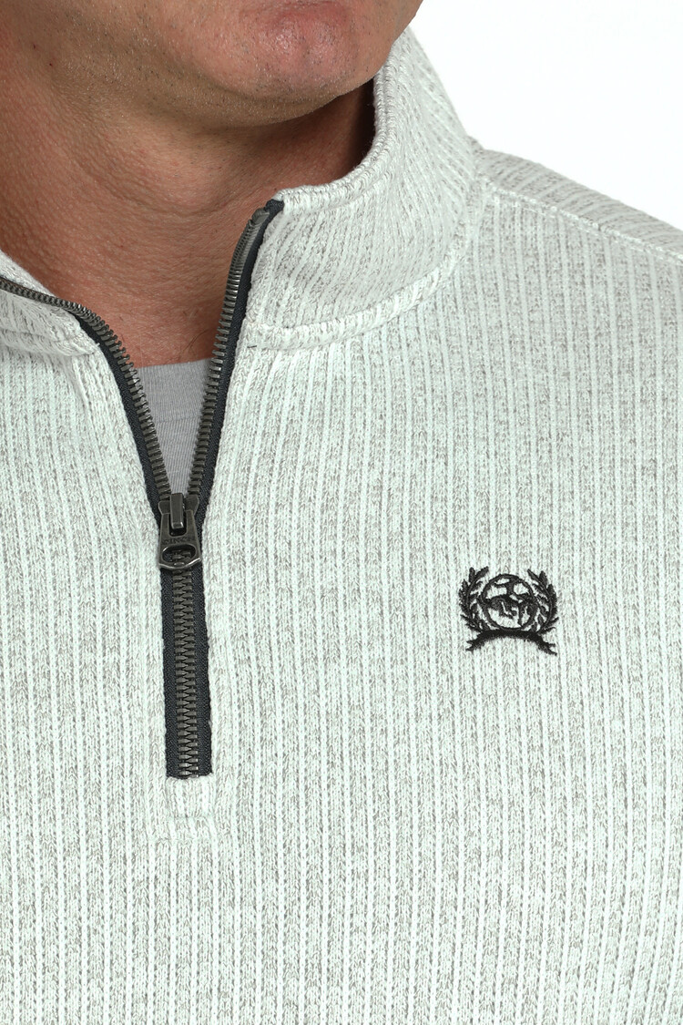 Cinch 1/4 Zip Poly Knit Pullover Grey