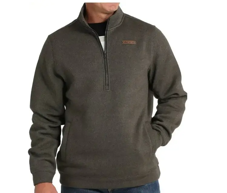 Cinch 1/2 Zip Pullover Sweater Olive