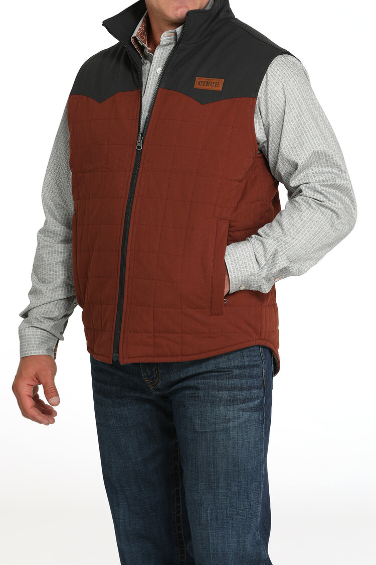 Cinch Reversible Zip Vest Brown
