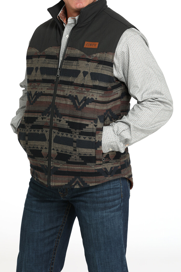 Cinch Reversible Zip Vest Brown