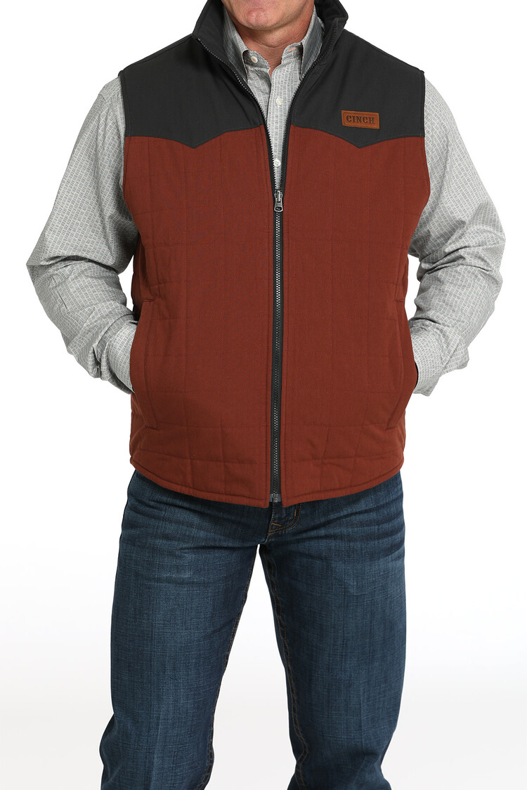 Cinch Reversible Zip Vest Brown