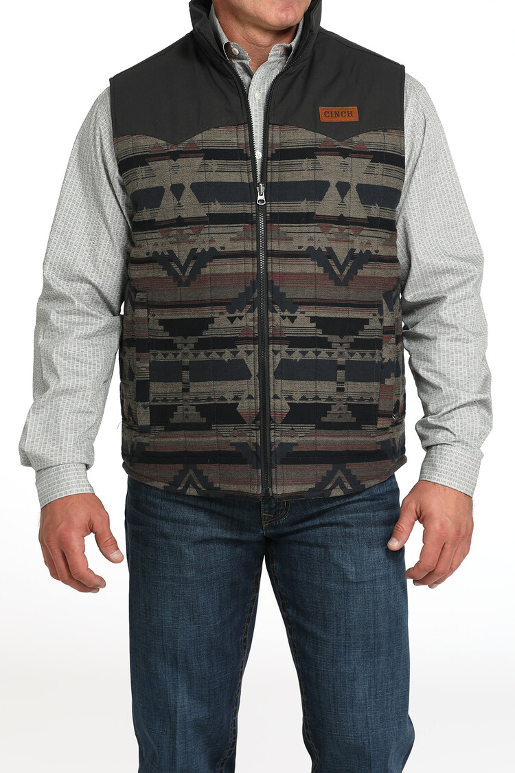 Cinch Reversible Zip Vest Brown