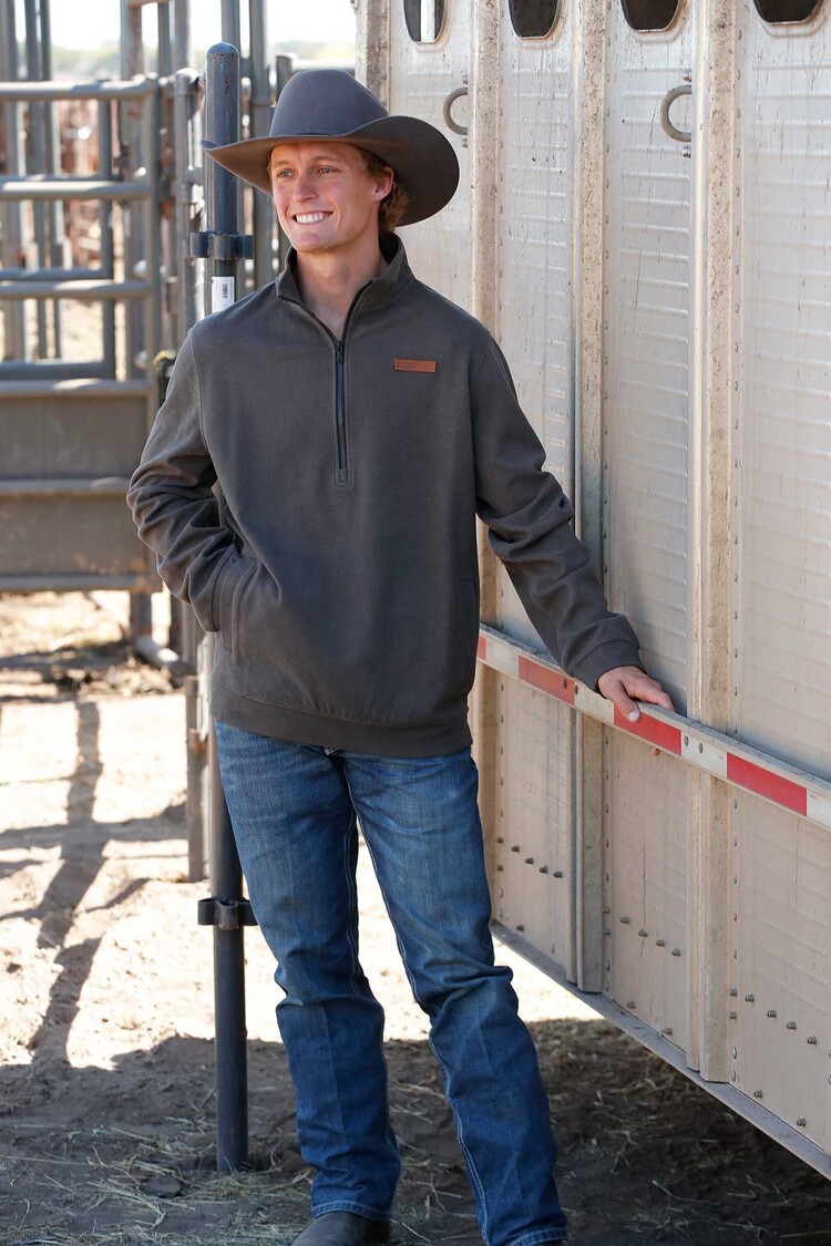 Cinch 1/2 Zip Pullover Sweater Olive