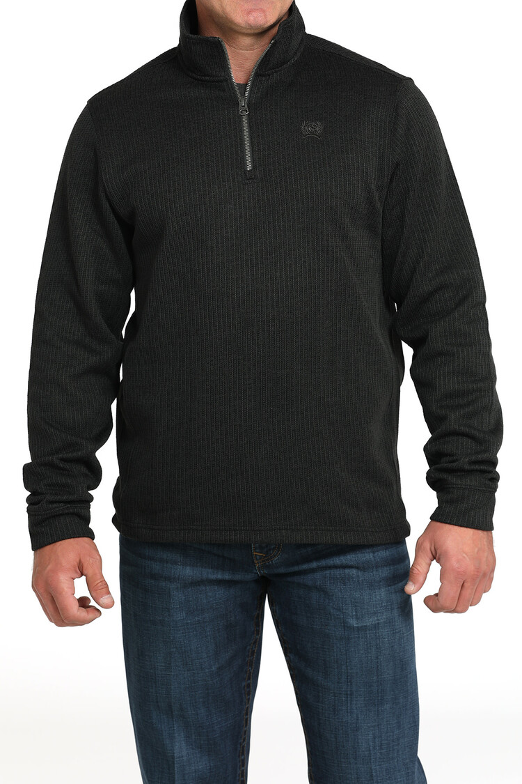 Cinch 1/4 Zip Knit Pullover Black