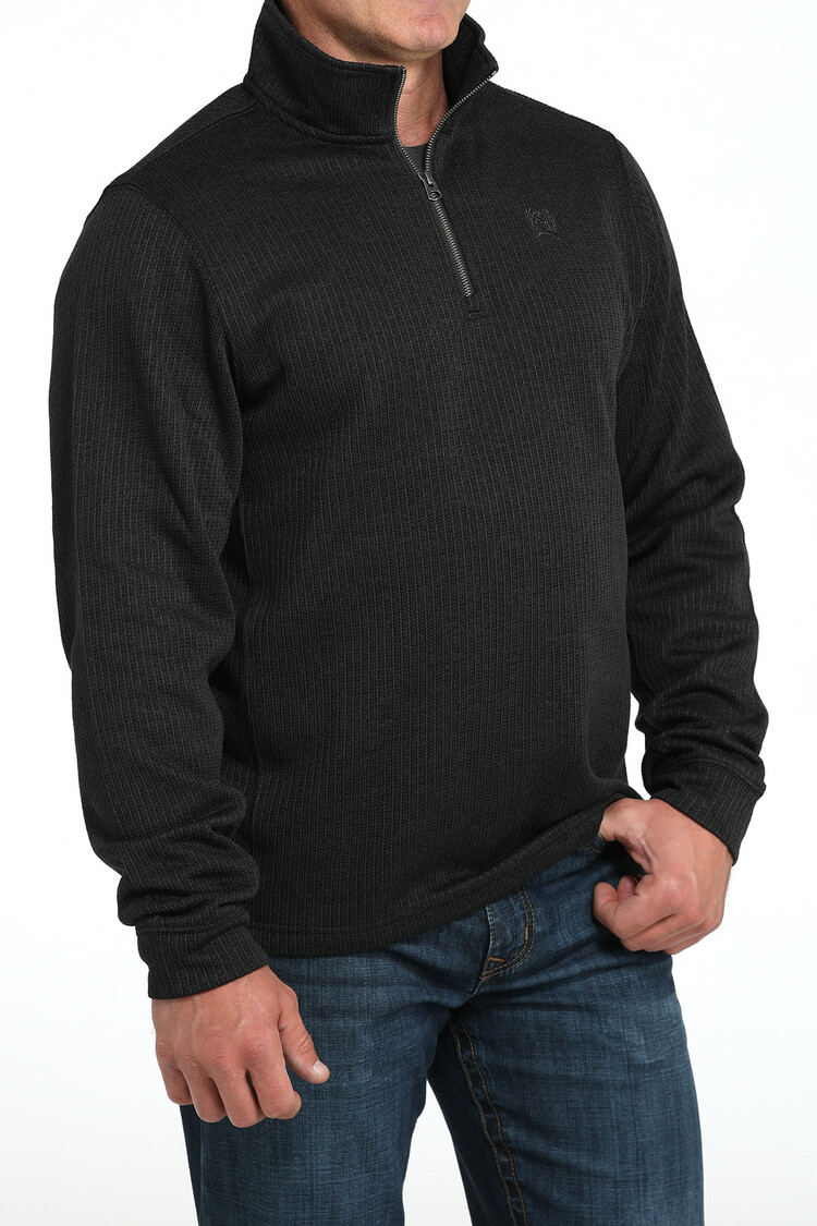 Cinch 1/4 Zip Knit Pullover Black