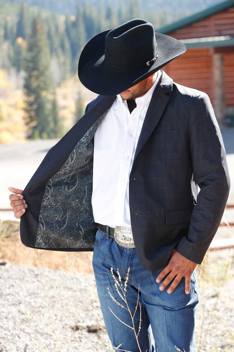 Cinch Sport Coat Charcoal Plaid