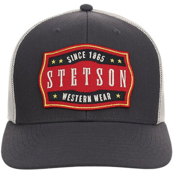 Stetson Grey Snap Back Red Patch