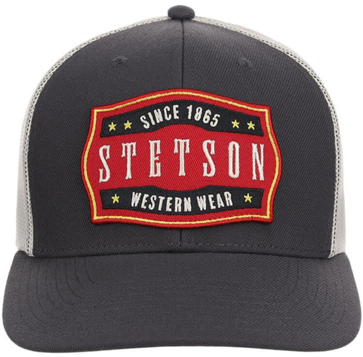 Stetson Grey Snap Back Red Patch