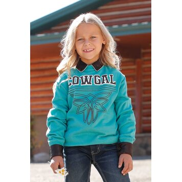 Cruel Denim Youth Cow Gal Sweatshirt Turquoise