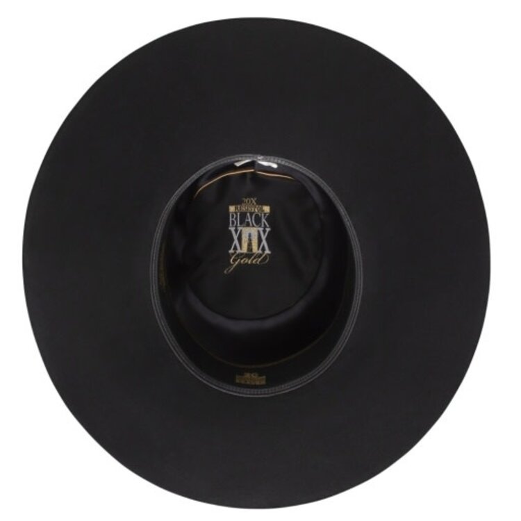 Resistol 20X Black Gold Felt Flat Open Black