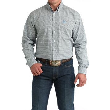 Cinch Geometric Button Down White