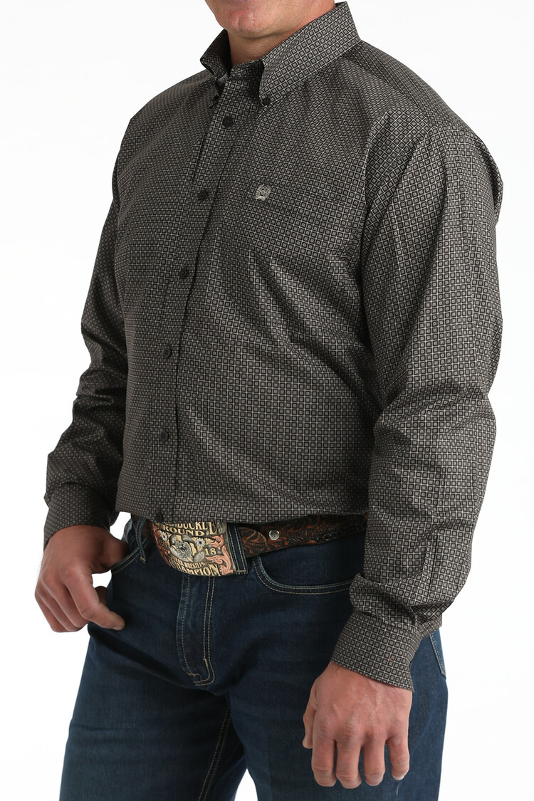 Cinch Stretch Brown Square Button Down
