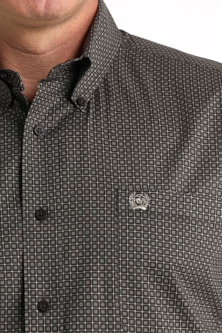 Cinch Stretch Brown Square Button Down