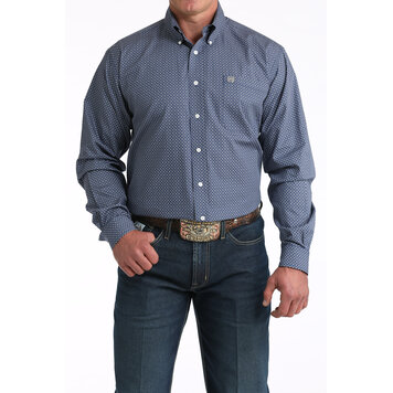 Cinch Allover Blue Print Button Down