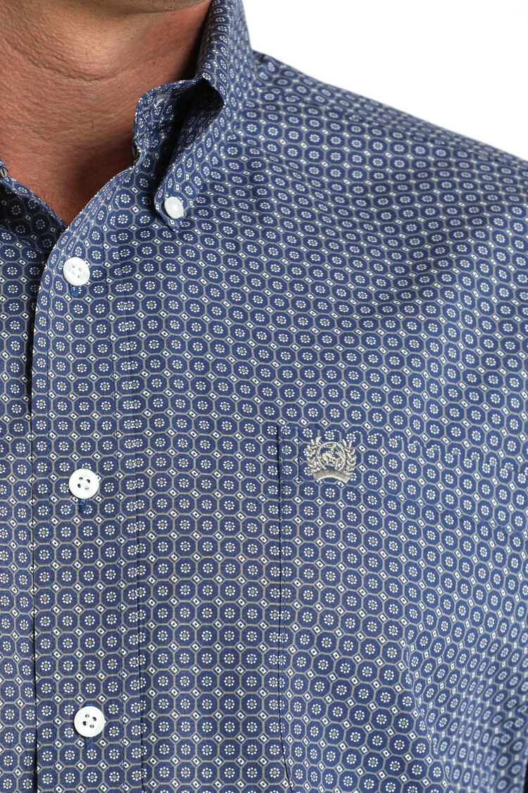 Cinch Allover Blue Print Button Down