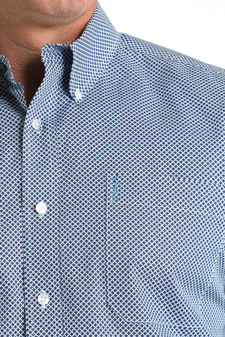 Cinch Modern Fit Button Down Blue Print