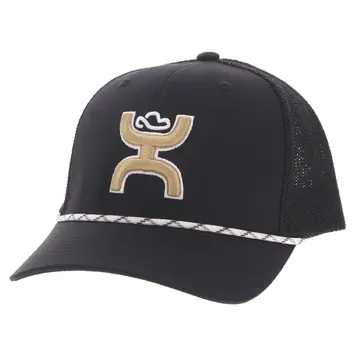 HOOey Sterling Cap Black Tan White Logo