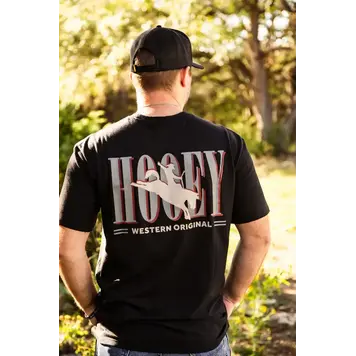 HOOey Wild Ride Black Tee Tan Grey Logo