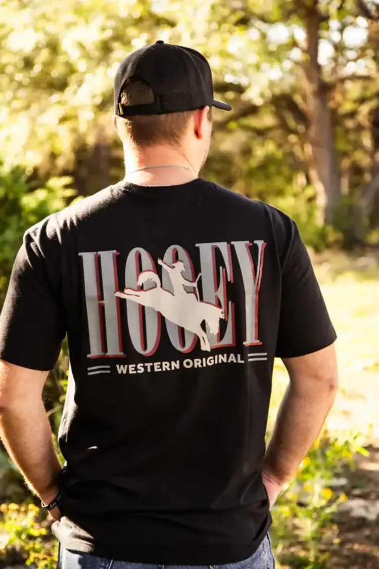 HOOey Wild Ride Black Tee Tan Grey Logo